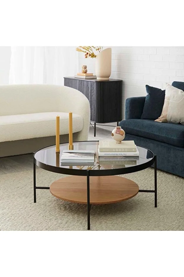 Oslo Orta Sehpa - Füme Cam / Atlantik Çam